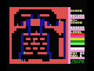 Super Drinker (MSX) screenshot: Climb the ladders