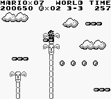 Super Mario Land (Game Boy) screenshot: Do you like flying platforms? Good, because there are a whole lot of them in this game ...