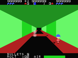 Sewer Sam (MSX) screenshot: Don't fall into the pits while shooting or avoiding these creatures.