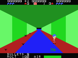 Sewer Sam (MSX) screenshot: Even crocodiles live in the New York sewer system.