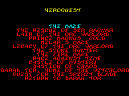 HeroQuest (ZX Spectrum) screenshot: Task information 2