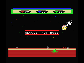 Choplifter! (MSX) screenshot: Rescue all hostages