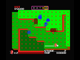 Do! Run Run (MSX) screenshot: Again turn an area into cheries...