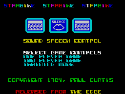 Starbike (ZX Spectrum) screenshot: Title screen
