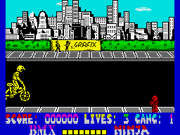 BMX Ninja (ZX Spectrum) screenshot: Game start