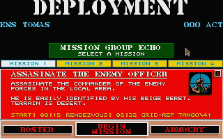 Fire Force (Atari ST) screenshot: Mission info
