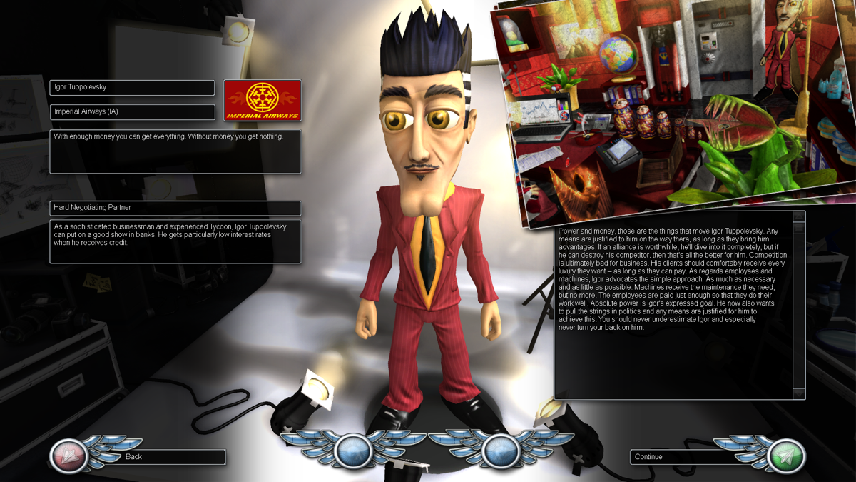 Airline Tycoon 2 (Windows) screenshot: Character selection (Demo version)