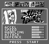 Street Racer (Game Boy) screenshot: Choosing a pilot.