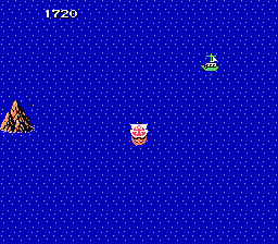 Higemaru Makaijima: Nanatsu no Shima Daibōken (NES) screenshot: A friendly ship