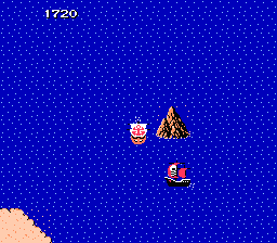 Higemaru Makaijima: Nanatsu no Shima Daibōken (NES) screenshot: Enter the pirate ship