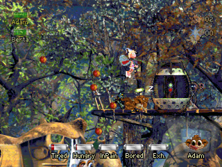 Creatures: Raised in Space (PlayStation) screenshot: Norn sleeping.