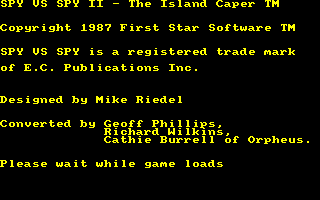 Spy vs. Spy: The Island Caper (Amstrad CPC) screenshot: Loader