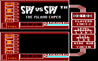 Spy vs. Spy: The Island Caper (Amstrad CPC) screenshot: Title/Options