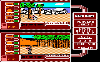 Spy vs. Spy: The Island Caper (Amstrad CPC) screenshot: White sinks in quicksand