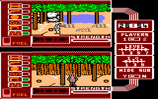 Spy vs. Spy: The Island Caper (Amstrad CPC) screenshot: Near an oasis