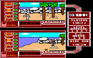 Spy vs. Spy: The Island Caper (Amstrad CPC) screenshot: Got one missile part. Need two more