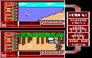 Spy vs. Spy: The Island Caper (Amstrad CPC) screenshot: White head-deep in water
