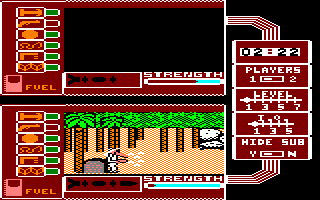 Spy vs. Spy: The Island Caper (Amstrad CPC) screenshot: Black is out of the game