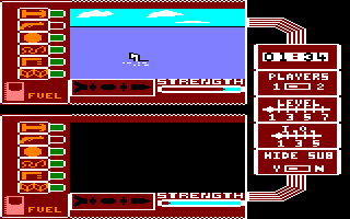 Spy vs. Spy: The Island Caper (Amstrad CPC) screenshot: Escaping via submarine