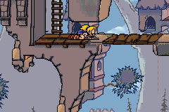 Lady Sia (Game Boy Advance) screenshot: Crawl to get through low areas