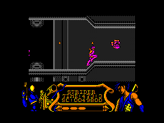 Strider (Amstrad CPC) screenshot: Floating turrets