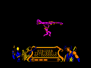 Strider (Amstrad CPC) screenshot: Carried by a ship