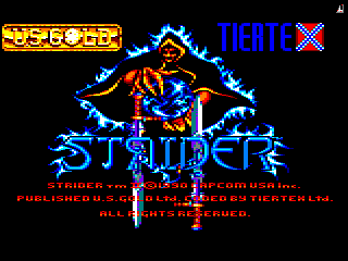 Strider 2 (Amstrad CPC) screenshot: Title