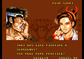 Fighter's History Dynamite (Arcade) screenshot: Taunting.