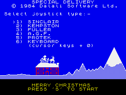 Special Delivery: Santa's Christmas Chaos (ZX Spectrum) screenshot: Main menu