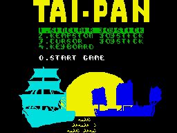 Tai-Pan (ZX Spectrum) screenshot: Main menu