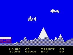 Special Delivery: Santa's Christmas Chaos (ZX Spectrum) screenshot: Taking off