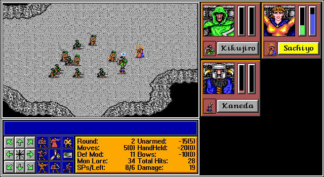 The Aethra Chronicles: Volume One - Celystra's Bane (DOS) screenshot: Eat a fireball Orc!!