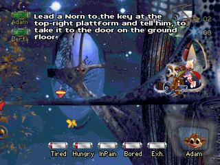 Creatures: Raised in Space (PlayStation) screenshot: Collecting the first key.