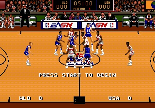 Team USA Basketball (Genesis) screenshot: Ready for the tip-off