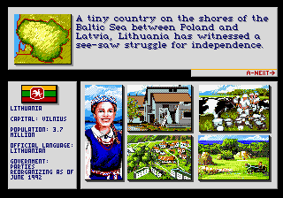 Team USA Basketball (Genesis) screenshot: The commentary is slightly patronizing here - loads of great Americans have Lithuanian roots