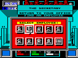 Hijack (ZX Spectrum) screenshot: Who do you want to talk to?