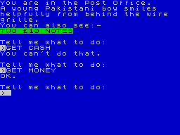 Hampstead (ZX Spectrum) screenshot: I'm rich! Rich, I tells you!