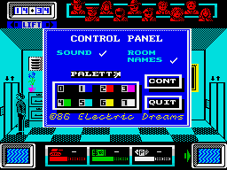 Hijack (ZX Spectrum) screenshot: You can change the colours. Magenta-haters of the world rejoice