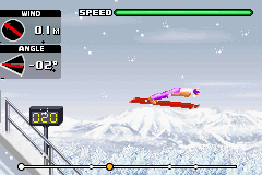 ESPN International Winter Sports 2002 (Game Boy Advance) screenshot: It's snowing!