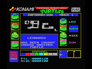 Screenshot of Teenage Mutant Ninja Turtles (MSX, 1989) - MobyGames