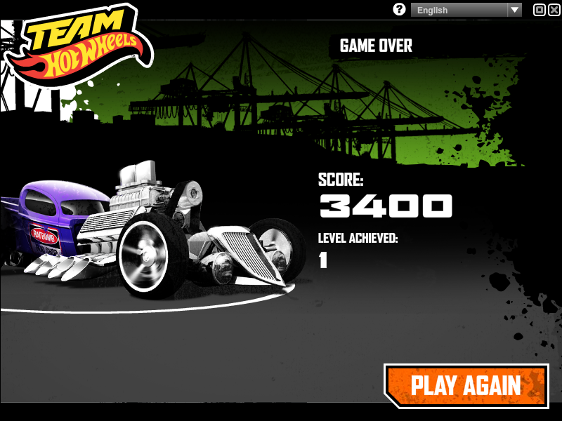 Team Hot Wheels: Night Racer - Dockyard Destruction (Windows) screenshot: Race score