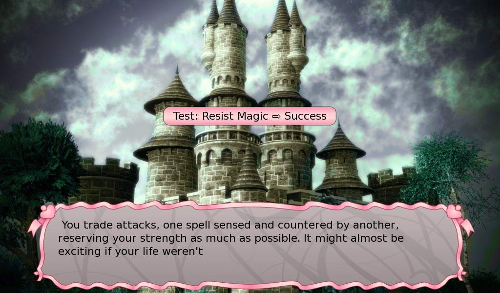 Long Live the Queen (Windows) screenshot: Succeeding at a magic check.