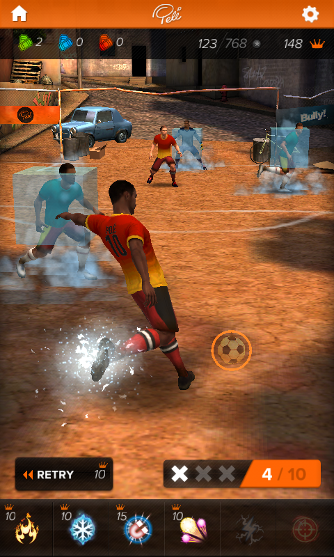 Pelé: King of Football (Android) screenshot: Frozen defenders