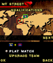 Underground Street Soccer (J2ME) screenshot: My Street map