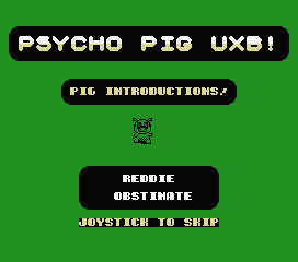 Psycho Pigs UXB (MSX) screenshot: Introducing the pigs.