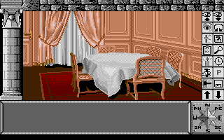 Chrono Quest (Atari ST) screenshot: A dining room