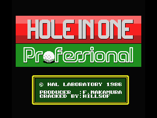 Hole in One Professional (MSX) screenshot: Title screen