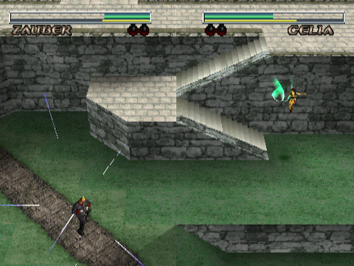 Destrega (PlayStation) screenshot: Zauber vs. Celia