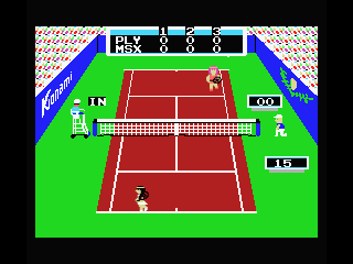 Konami's Tennis (MSX) screenshot: That ball was in.