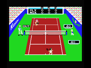 Konami's Tennis (MSX) screenshot: This ball was out!